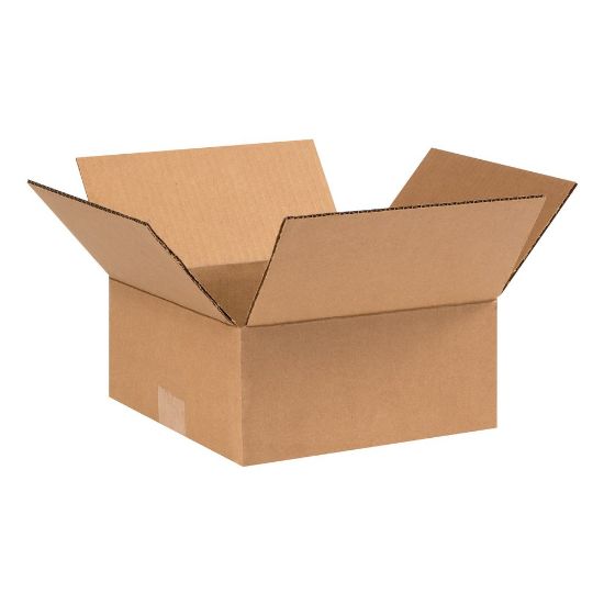 Picture of Partners Brand Flat Corrugated Boxes, 9inL x 9inW x 4inH, Kraft, Pack Of 25