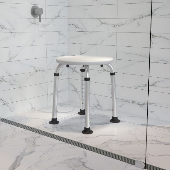 Picture of Flash Furniture HERCULES Series Adjustable Shower Stool, White