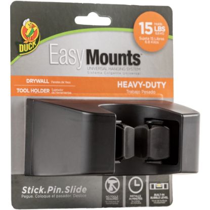 Picture of Duck Brand EasyMounts Heavy-Duty Tool Holder - Fiberglass - 1 Each - Black