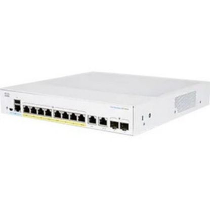 Picture of Cisco 350 CBS350-8FP-2G Ethernet Switch - 10 Ports - Manageable - 2 Layer Supported - Modular - 2 SFP Slots - 17.88 W Power Consumption - 120 W PoE Budget - Optical Fiber, Twisted Pair - PoE Ports - Rack-mountable - Lifetime Limited Warranty