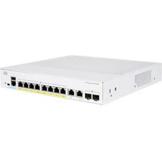 Picture of Cisco 350 CBS350-8FP-2G Ethernet Switch - 10 Ports - Manageable - 2 Layer Supported - Modular - 2 SFP Slots - 17.88 W Power Consumption - 120 W PoE Budget - Optical Fiber, Twisted Pair - PoE Ports - Rack-mountable - Lifetime Limited Warranty