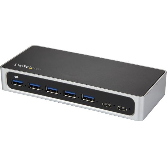 Picture of StarTech.com 7 Port USB C Hub - USB-C to 5x USB-A and 2x USB-C - USB 3.0 - 7 port USB Hub - USB C to USB A Hub - Powered USB Hub - USB Type C to USB - Turn a USB Type-C port on your laptop into five USB-A ports (5Gbps) & two USBC ports