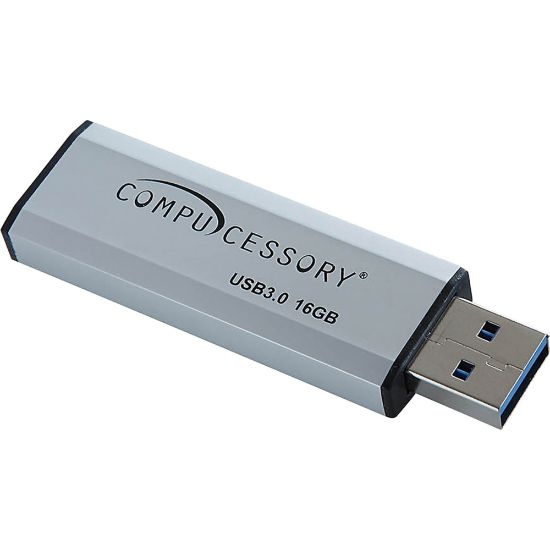 Picture of Compucessory 16GB USB 3.0 Flash Drive - 16 GB - USB 3.0 - Silver