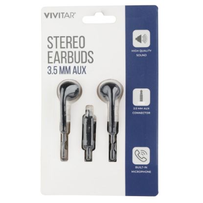 Picture of Vivitar Wired Stereo Earbuds, Black, NIL8001