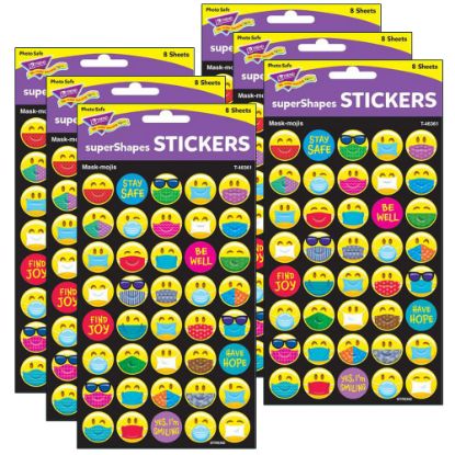 Picture of Trend superShapes Stickers, Mask-mojis, 320 Stickers Per Pack, Set Of 6 Packs