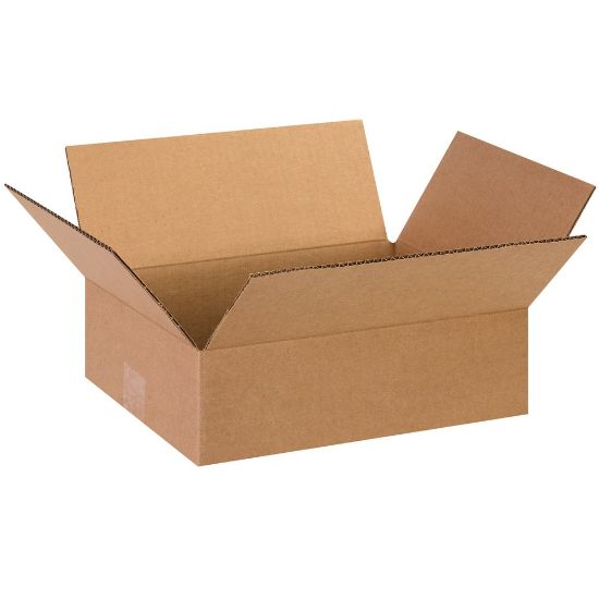 Picture of Partners Brand Flat Corrugated Boxes, 13in x 10in x 4in, Kraft, Pack Of 25