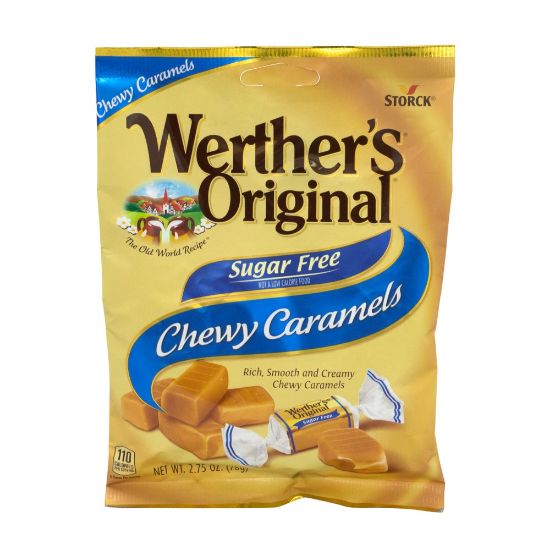 Picture of Werthers Original Chewy Sugar-Free Caramels, 2.75 Oz, Pack Of 3 Bags