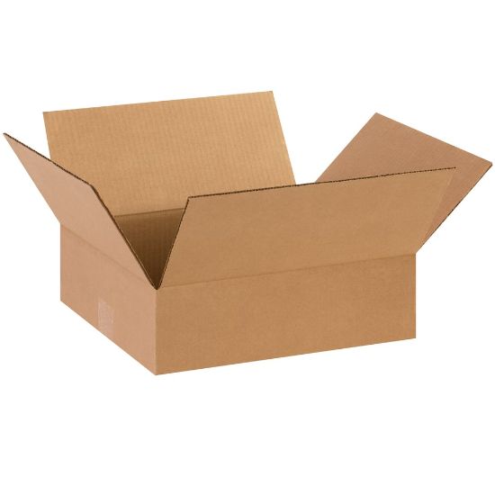 Picture of Partners Brand Flat Corrugated Boxes, 14in x 12in x 4in, Kraft, Pack Of 25