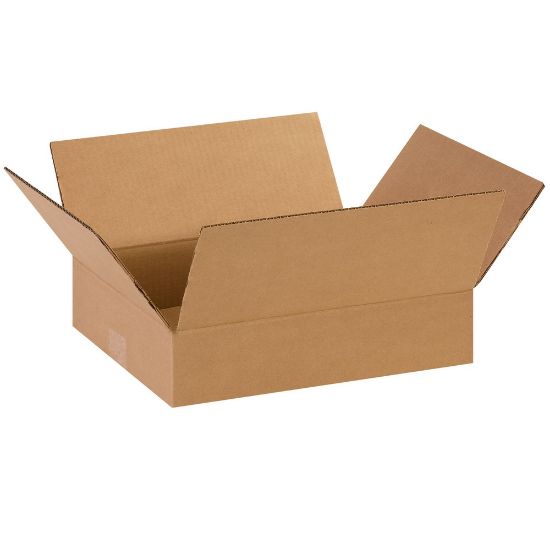 Picture of Partners Brand Flat Corrugated Boxes, 14in x 11in x 3in, Kraft, Pack Of 25