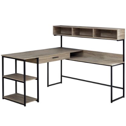 Picture of Monarch Specialties 59inW Corner Desk Workstation, Dark Taupe