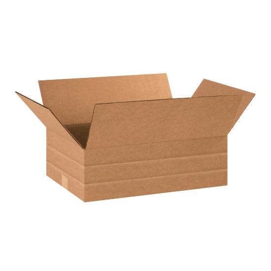 Picture of Partners Brand Multi-Depth Corrugated Boxes, 18in x 12in x 6in, Scored 4in, 2in, Kraft, Pack Of 25