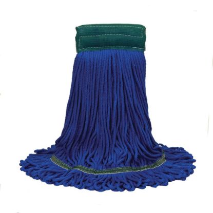 Picture of Ocedar Commercial MaxiPlus Microfiber Loop-End Mop Heads, Large, Blue, Case Of 12 Mop Heads