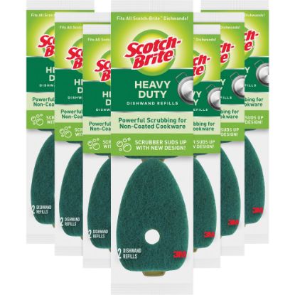 Picture of Scotch-Brite Heavy-Duty Dishwand Refills - 2.9in Height x 2.2in Width - 14/Carton - Green