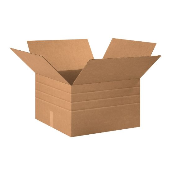 Picture of Partners Brand Multi-Depth Corrugated Boxes, 20in x 20in x 12in, Scored 10in, 8in, 6in, Kraft, Pack Of 15