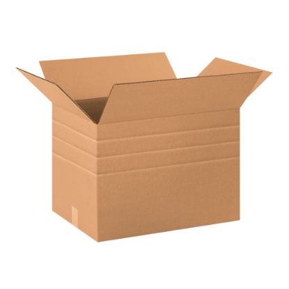 Picture of Partners Brand Multi-Depth Corrugated Boxes, 20in x 14in x 14in, Scored 12in, 10in, 8in, Kraft, Pack Of 15