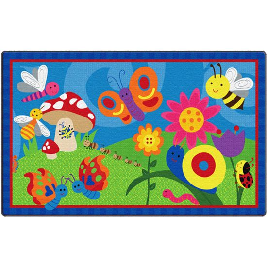 Picture of Flagship Carpets Cutie Bugs Rug, Rectangle, 5ft x 8ft, Multicolor