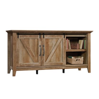 Picture of Sauder Dakota Pass Credenza With Sliding Doors, 33-5/16inH x 65-7/8inW x 19-1/4inD, Craftsman Oak