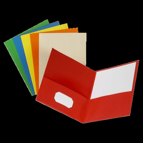 Picture of Esselte Letter-Size Twin-Pocket Report Covers, Assorted Colors, Box Of 25