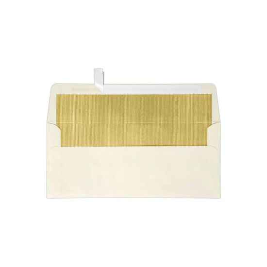 Picture of LUX #10 Foil-Lined Square-Flap Envelopes, Peel & Press Closure, Natural/Gold, Pack Of 1,000