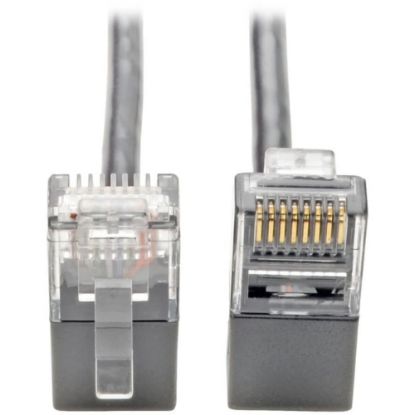 Picture of Tripp Lite Cat6 Gigabit Patch Cable Snagless Right-Angle UTP Slim Gray 2ft - 128 MB/s - Patch Cable - 2 ft - 1 x RJ-45 Male Network - 1 x RJ-45 Male Network - Gray