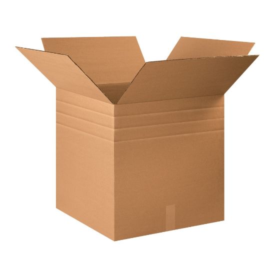 Picture of Partners Brand Multi-Depth Corrugated Boxes, 22in x 22in x 22in, Scored 20in, 18in, 16in, Kraft, Pack Of 10