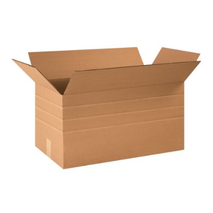 Picture of Partners Brand Multi-Depth Corrugated Boxes, 24in x 12in x 12in, Scored 10in, 8in, 6in, Kraft, Pack Of 25