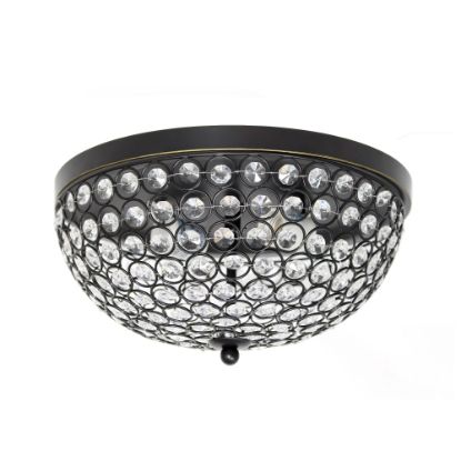 Picture of Lalia Home Crystal Glam 2-Light Ceiling Flush-Mount Light, Restoration Bronze/Crystal