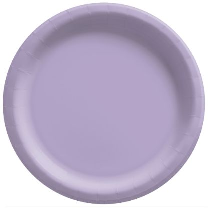 Picture of Amscan Round Paper Plates, Lavender, 6-3/4in, 50 Plates Per Pack, Case Of 4 Packs