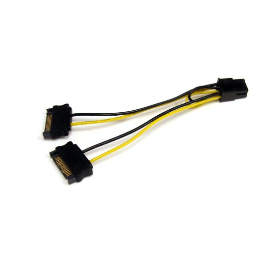 Picture of StarTech.com 6in SATA Power to 6 Pin PCI Express Video Card Power Cable Adapter