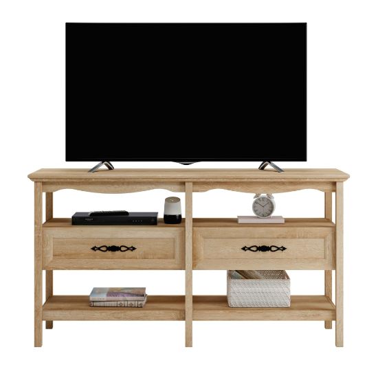 Picture of Sauder Adaline Cafe Entertainment Console, 33-1/2inH x 62-3/8inW x 18inD, Orchard Oak