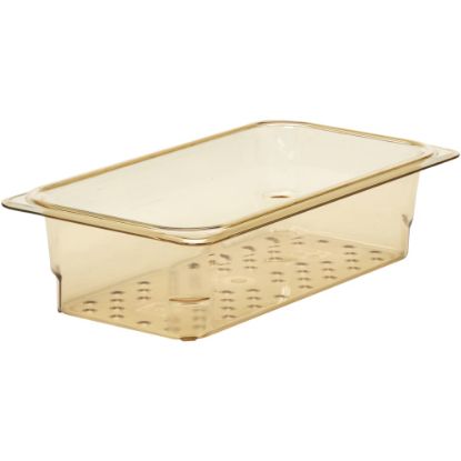 Picture of Cambro H-Pan High-Heat GN 1/3 Colander Pans, 3inH x 6-15/16inW x 12-3/4inD, Amber, Pack Of 6 Pans