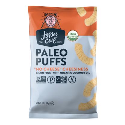 Picture of LesserEvil Paleo Puffs, No Cheese Cheesiness, 1 Oz, Pack Of 24 Bags