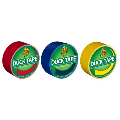 Picture of Duck Brand Color Duct Tape Rolls, 1-15/16in x 60 Yd, Primary Colors, Pack Of 3 Rolls