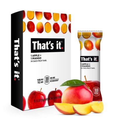 Picture of Thats It Fruit Bars, Gluten-Free Apple + Mango, 1.2 Oz, Pack Of 12 Bars