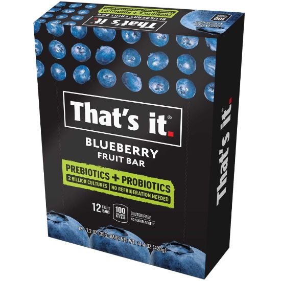 Picture of Thats It Fruit Bars, Probiotic Blueberry, 1.2 Oz, Pack Of 12 Bars