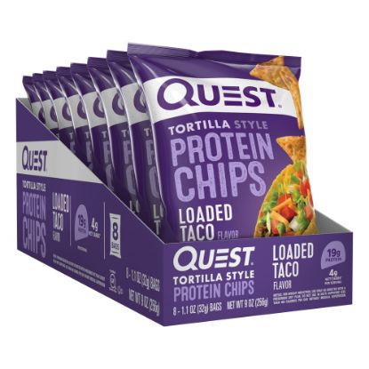 Picture of Quest Protein Chips, Loaded Taco, 1.1 Oz, Pack Of 8 Bags