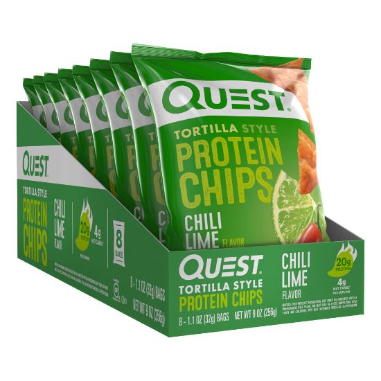 Picture of Quest Protein Chips, Chili Lime, 1.1 Oz, Pack Of 8 Bags