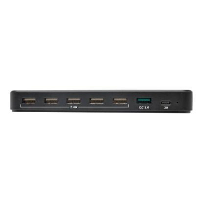 Picture of Eaton Tripp Lite Series 7-Port USB Charging Station Hub w/ Quick Charge 3.0, USB-C Port, Device Storage, 5V 4A (60W) USB Charge Output - Power adapter - 60 Watt - 4 A - QC 3.0 - 7 output connectors (6 x USB, 24 pin USB-C) - black