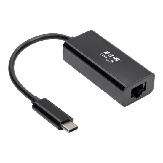 Picture of Eaton Tripp Lite Series USB C to Gigabit Ethernet Adapter USB Type C to Gbe 10/100/1000 - Network adapter - USB-C 3.1 - Gigabit Ethernet - black