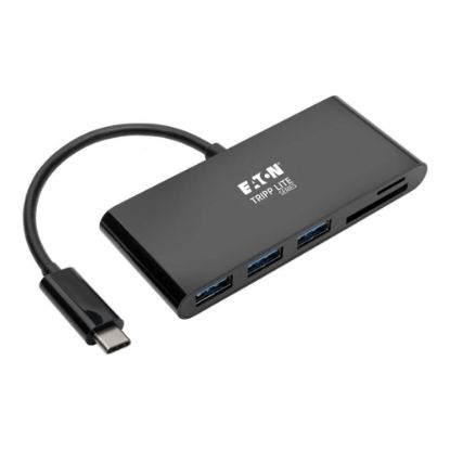 Picture of Eaton Tripp Lite series USB C Hub Multiport w/ 3x USB-A Hub Micro SD, SD/MMC Card Reader, USB Type C, USB-C, USB Type-C - Hub - 3 x USB 3.1 - desktop