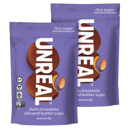 Picture of Unreal Chocolate Almond Butter Cups, 3.2 Oz, Pack Of 2 Bags