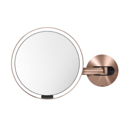 Picture of simplehuman Wall Mount Sensor Mirror, 9-1/8inH x 13-13/16inW x 3-1/8inD, Rose Gold, Wall Mount