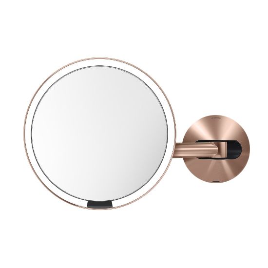 Picture of simplehuman Wall Mount Sensor Mirror, 9-1/8inH x 13-13/16inW x 3-1/8inD, Rose Gold, Wall Mount