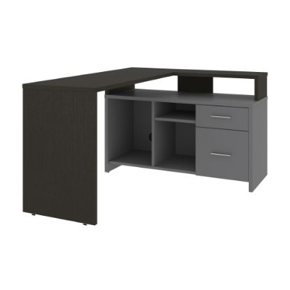 Picture of Bestar Equinox 57inW L-Shaped Corner Desk, Deep Gray/Slate