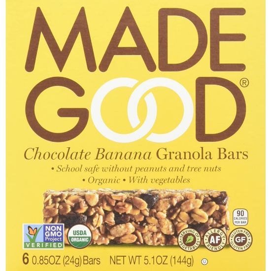 Picture of Made Good Organic Granola Bars, Chocolate Banana, 0.85 Oz, 6 Bars Per Box, Pack Of 6 Boxes