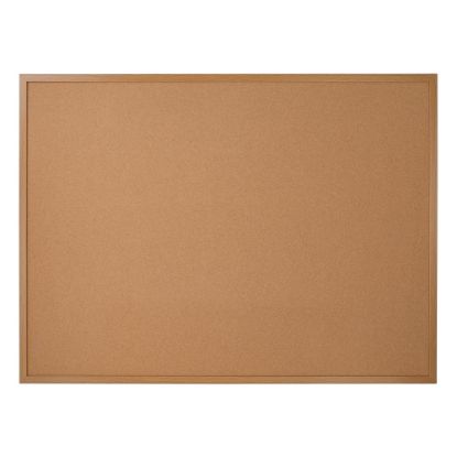 Picture of Office Depot Brand Cork Bulletin Board, 36in x 48in, Wood Frame With Light Oak Finish