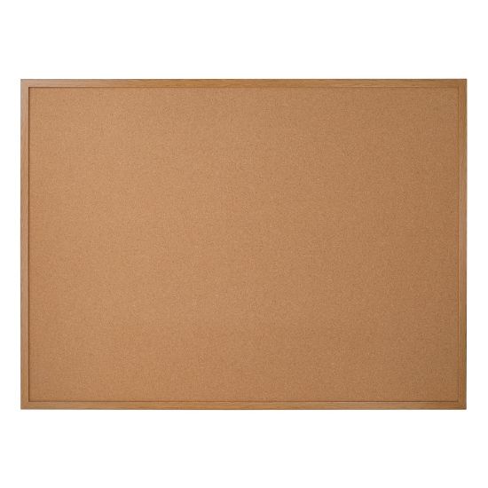 Picture of Office Depot Brand Cork Bulletin Board, 36in x 48in, Wood Frame With Light Oak Finish