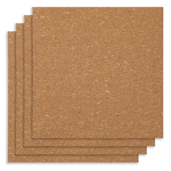 Picture of Office Depot Brand Cork Wall Tiles, 12in x 12in, Pack Of 4 Tiles