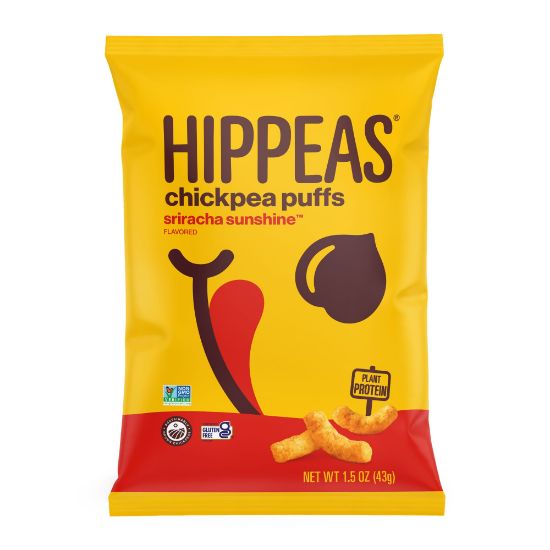 Picture of HIPPEAS Organic Chickpea Puffs Sriracha Sunshine, 1.5 Oz Bags, Pack Of 12 Bags