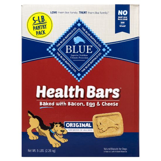 Picture of Blue Buffalo Health Bars Crunchy Dog Treat Biscuits, 5 Lb, Bacon Egg & Cheese